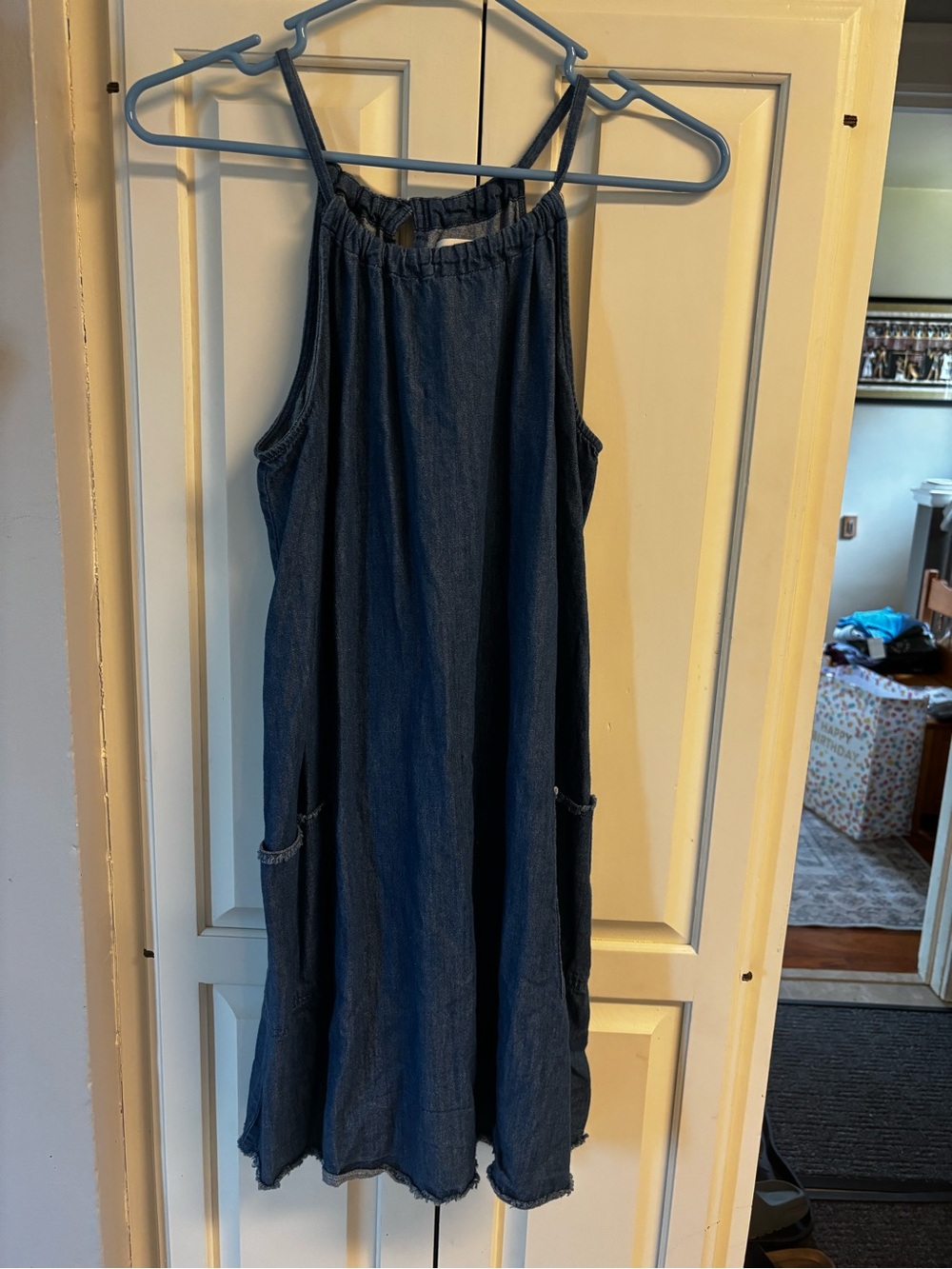 Old Navy Dark Blue Sleeveless Denim Jumpsuit